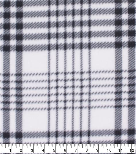 Blizzard Fleece Fabric White And Black Plaid Joann