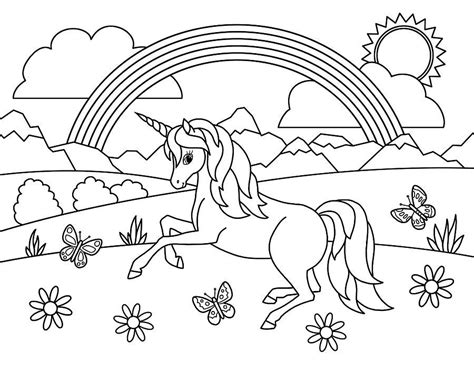 Coloriage Licorne Arc En Ciel Dessins à Colorier Et à Imprimer