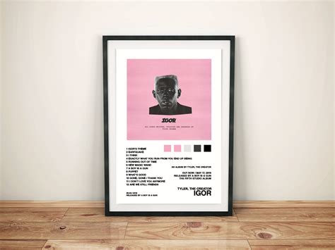 Wall Décor Home Décor Tyler Tracklist Poster Tyler The Creator The