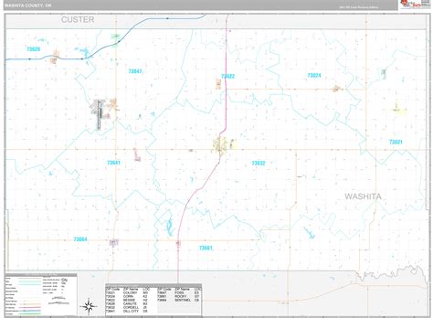 Washita County Wall Map Premium Style - marketmaps.com