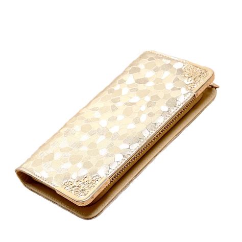 Genuine Leather Women Wallets Embossed Floral Long Purses Female Card