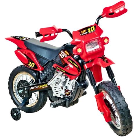 Moto Eletrica Infantil Xplast Motocross 6V Vermelho Rodinhas 244