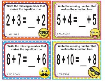 North Carolina Math NC 1 OA 3 1st Grade Task Cards Commutative And