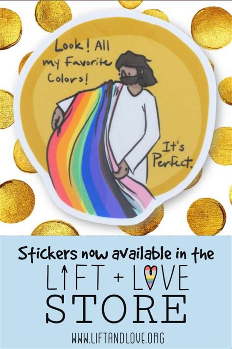 All My Favorite Colors Rainbow Jesus Christ Sticker Lgbtq Missionary