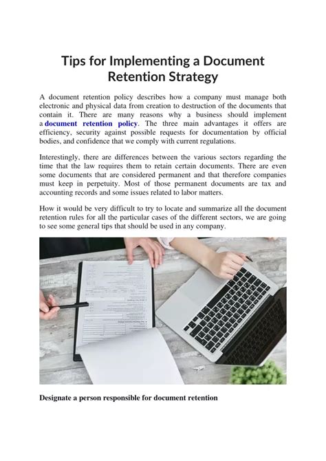 Ppt Tips For Implementing A Document Retention Strategy Powerpoint