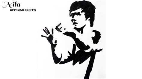 Bruce Lee Stencil Art|Stencil Art|Bruce Lee drawing|Easy stencil art ...