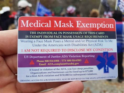 Mask Exemption Card Exemption Cards