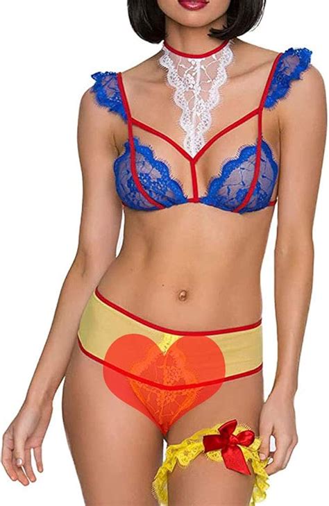 Amazon Bonlect Sexy Cosplay Princess Lingerie Costumes For Women Lace Bra And Panty Set