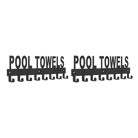 2X Pool Towel Rack Outdoor Wall Mount Towel Holder Towel Hooks for ...