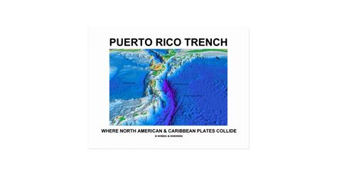 Puerto Rico Trench Where North American Caribbean Postcard | Zazzle