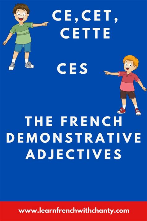 Ce Cet Cette And Ces The French Demonstrative Adjectives French Lessons Adjectives