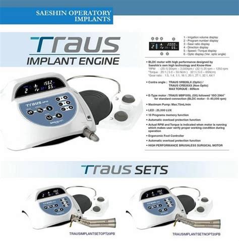 Traus Sip Dental Implant Motor Led Fiber Optic System