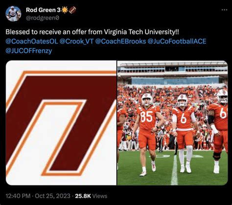 New Virginia Tech Football Offer Rod Green HokieHaven Virginia Tech