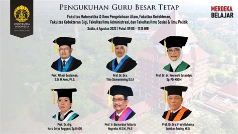 Live Streaming Pengukuhan Guru Besar Tetap Universitas Indonesia Youtube