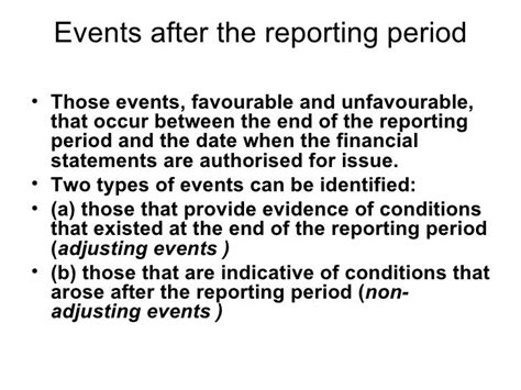 Events After The Reporting Period Ias 10