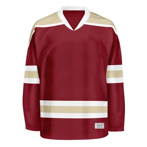 Burgundy Blank Hockey Jersey With Shoulder Yoke For Men And Youth