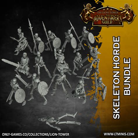 3d File Skeleton Horde Melee Bundle Set Of 15 Plus Bonus Corpse 32mm