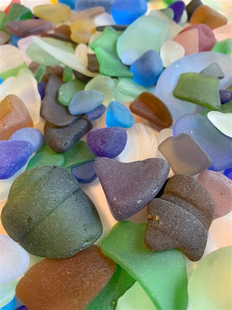 40 Pieces Mixed Sizes Of Sea Glass Authentic Beach Real Ocean Etsy