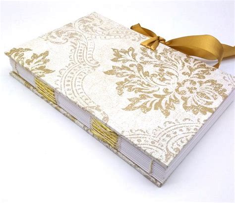 Gold Handmade Journal With Gold Satin Ribbon Closure Etsy Handmade