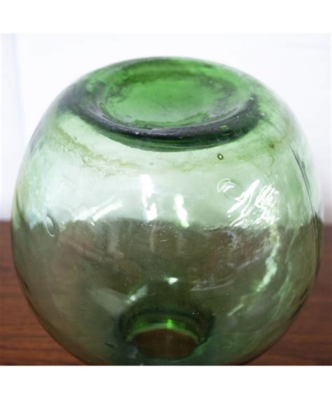 Vintage Green Glass Bottle Demijohn By Viresa 1970s Hunt Vintage