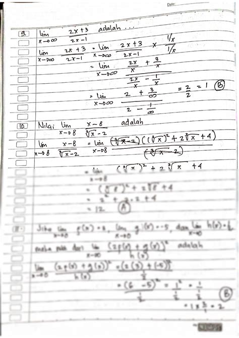 Solution Matematika Latihan Soal Limit Studypool