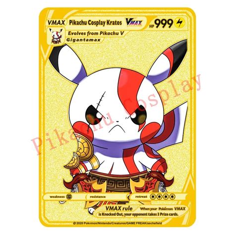 Pokemon Karten Pikachu Cosplay Kratos Metall Sammelkarten Pokemon Figuren