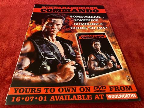 FRAMED FILM MOVIE ADVERT 11X9 COMMANDO ON DVD ARNOLD SCHWARZENEGGER