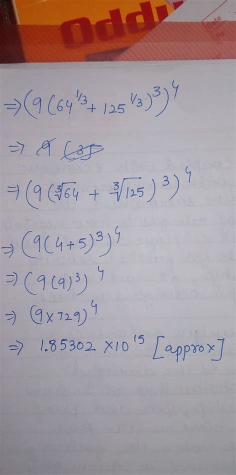 Simplify 9 64raise To Power 1 3 125raise To Power1 3 Raise To Power