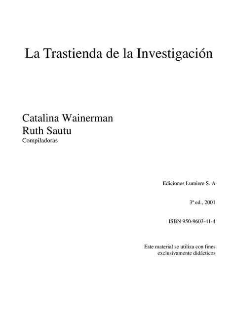 La trastienda de la investigación La Trastienda de la Investigación