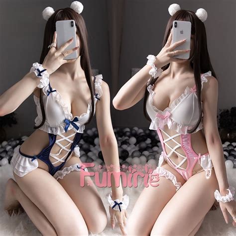 Jual Ready Siamese Maid Uniform Sexy Lingerie Cosplay Seragam Pelayan