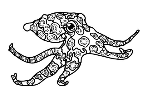 Blue Ringed Octopus Line Art Graphic By Arief Sapta Adjie II Creative