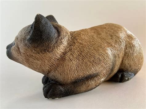 Larger Vintage Sandicast Siamese Cat Figure Blue Eyes Etsy Ireland