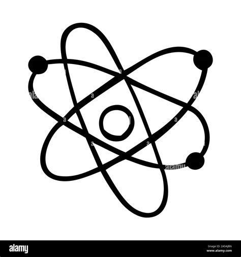 Black and white vector illustration of an atom Stock Vector Image & Art ...