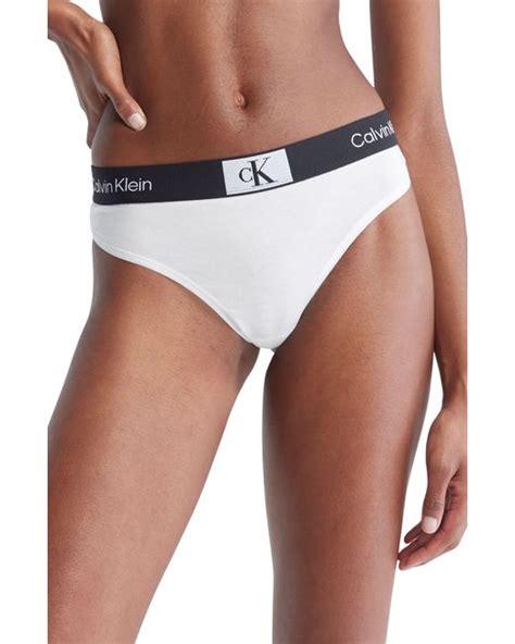 Calvin Klein 1996 Stretch Cotton Modern Thong In White Lyst