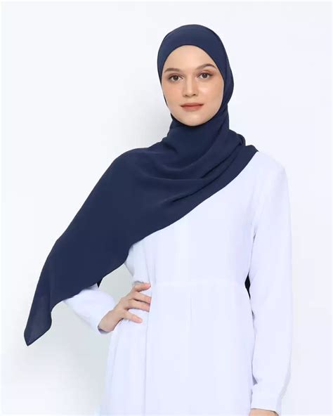 Jual My Daily Hijab Zamia Pasmina Instan Navy Original Zalora