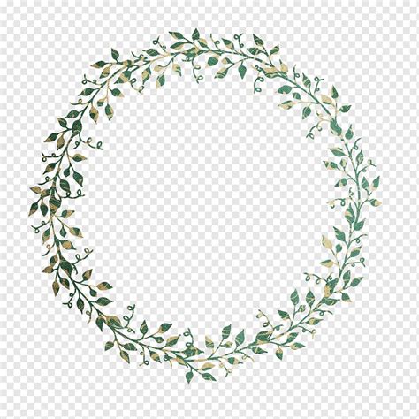 Round Green Leaf Frames Flower Wreath Leaf Branch Twig Png PNGWing