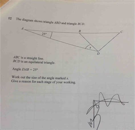 Solved 12 The Diagram Shows Triangle ABD And Triangle BCD ABC Is A