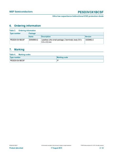 Pesd V X Bcsf Datasheet Nxp