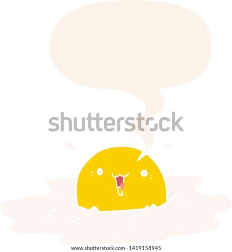 Cute Cartoon Fried Egg Speech Bubble Stock Vector Royalty Free