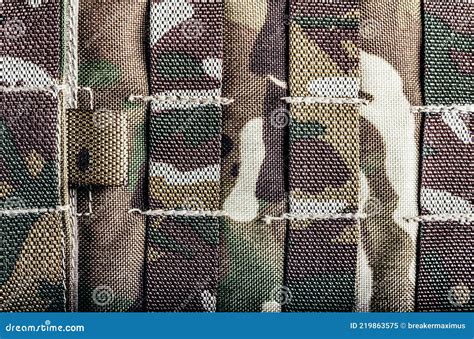 Close-up Camouflaged Armored Vest Molle System Stock Image - Image of ...