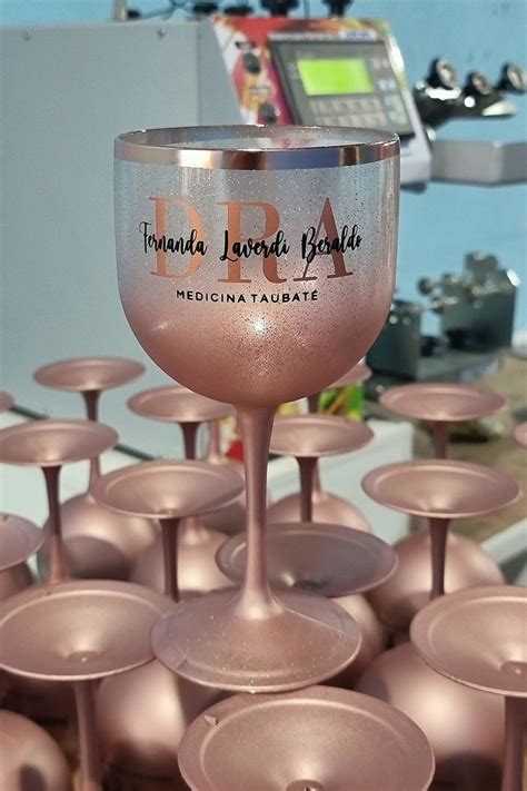 Tacas Gin Degradê Rose Gold Glitter Formatura Medicina