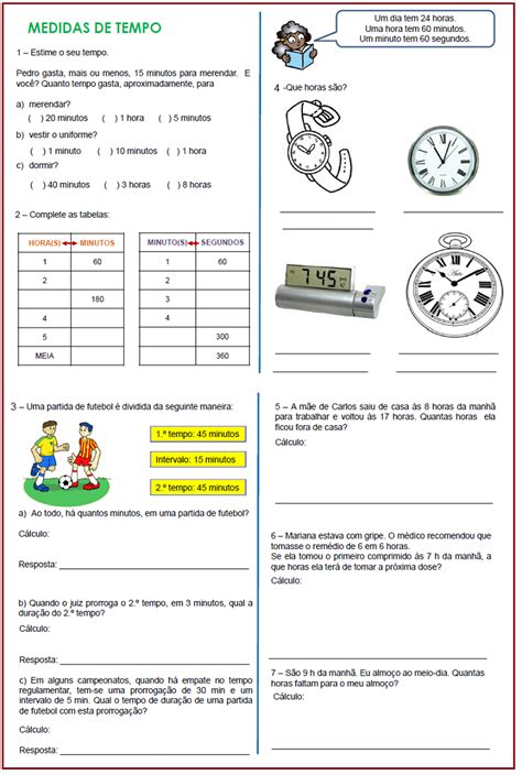 Medidas De Tempo Atividades