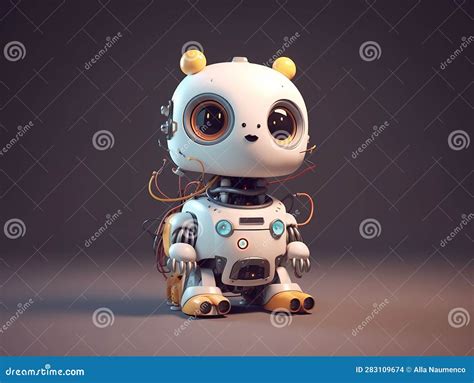 Adorable Animated Discord Robot Generative Ai Stock Illustration