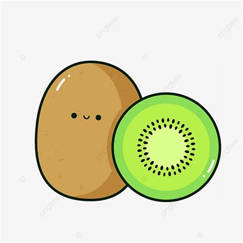 Elementos Decorativos Vectoriales De Kiwi De Dibujos Animados Pintados