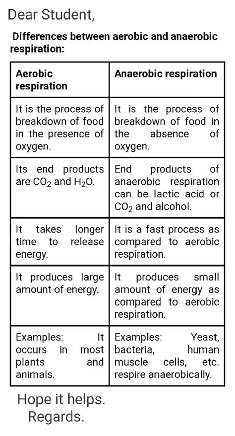 The Difference Between Aerobic And Anaerobic Respiration