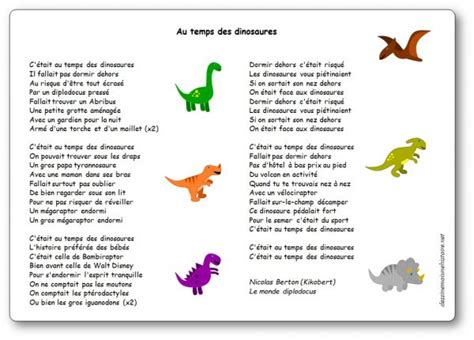 Au Temps Des Dinosaures Une Chanson De Nicolas Berton Kikobert