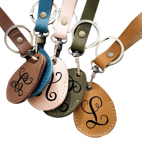 Personalized Leather Keychain. Custom Leather Keychain. Monogrammed ...