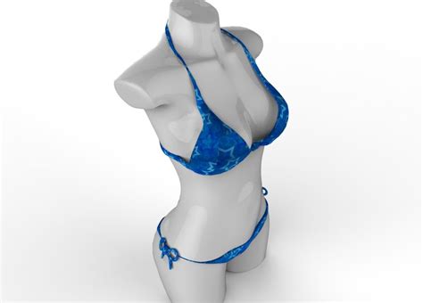 Sexy Blue Bikini D Model Obj Fbx Unknown Free D