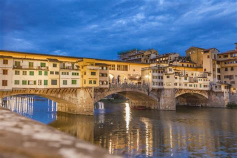 Bridge Ponte Vecchio By Night Stock Image Image Of Skyline Famous