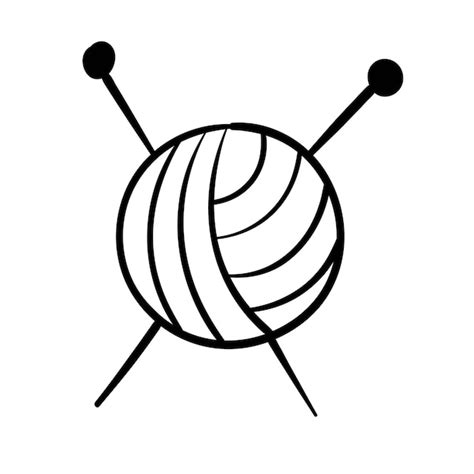 Premium Vector Doodle Sticker Ball Of Yarn For Knitting